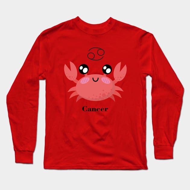 Cute Cancer Zodiac Long Sleeve T-Shirt by MikaelSh